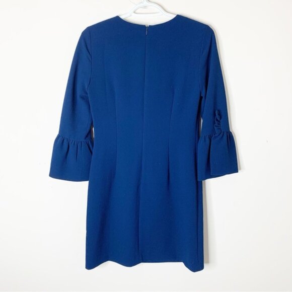 Club Monaco Archibelle Shift Dress Navy Blue Crepe 3/4 Length Sleeve Size 00 - Picture 15 of 16